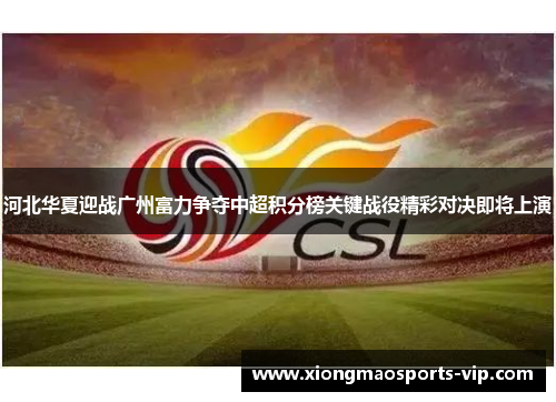 河北华夏迎战广州富力争夺中超积分榜关键战役精彩对决即将上演